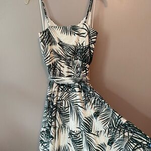Express Black and Green Spaghetti Strap Sundress